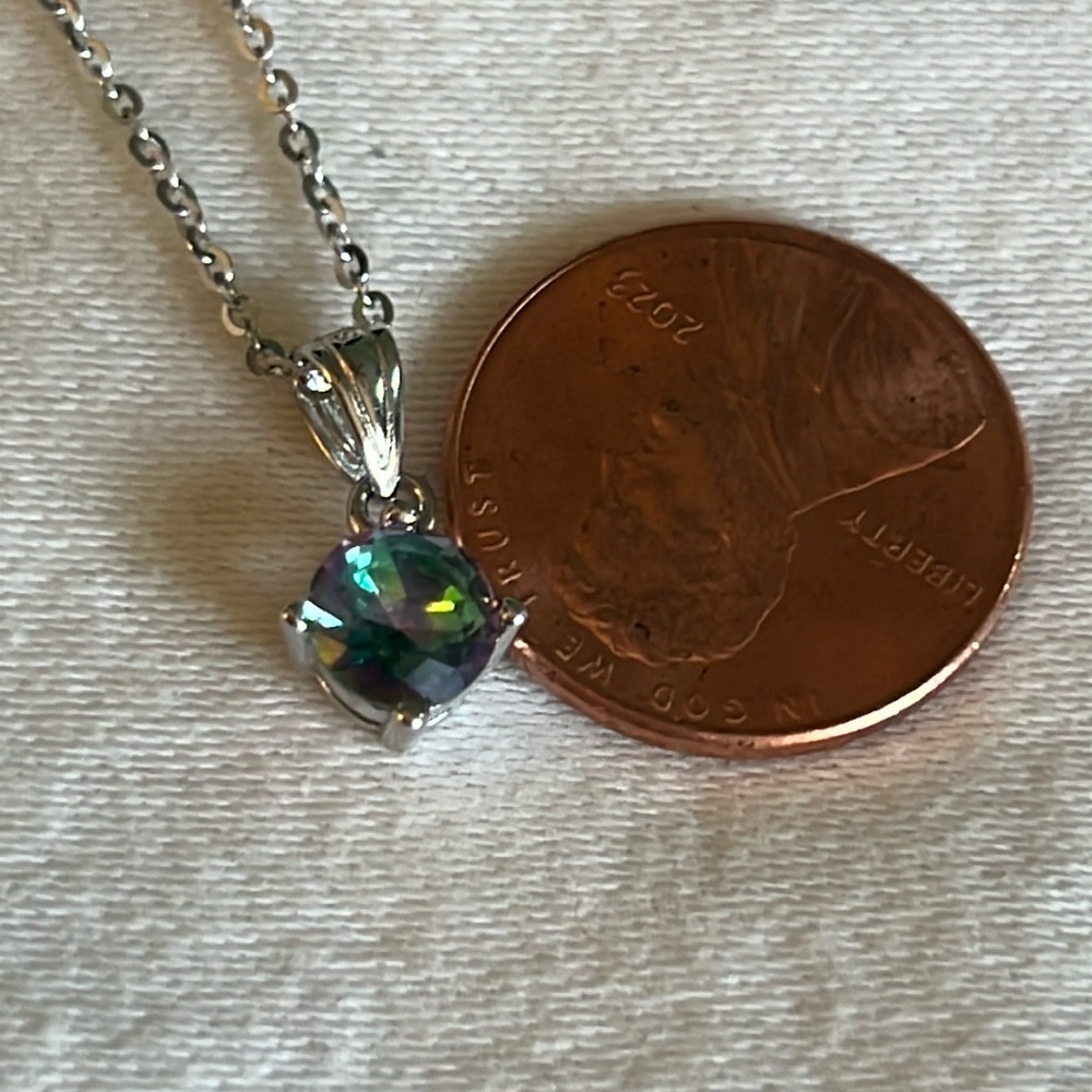 Sterling Silver Mystic Topaz Pendant - Picture 2 of 4